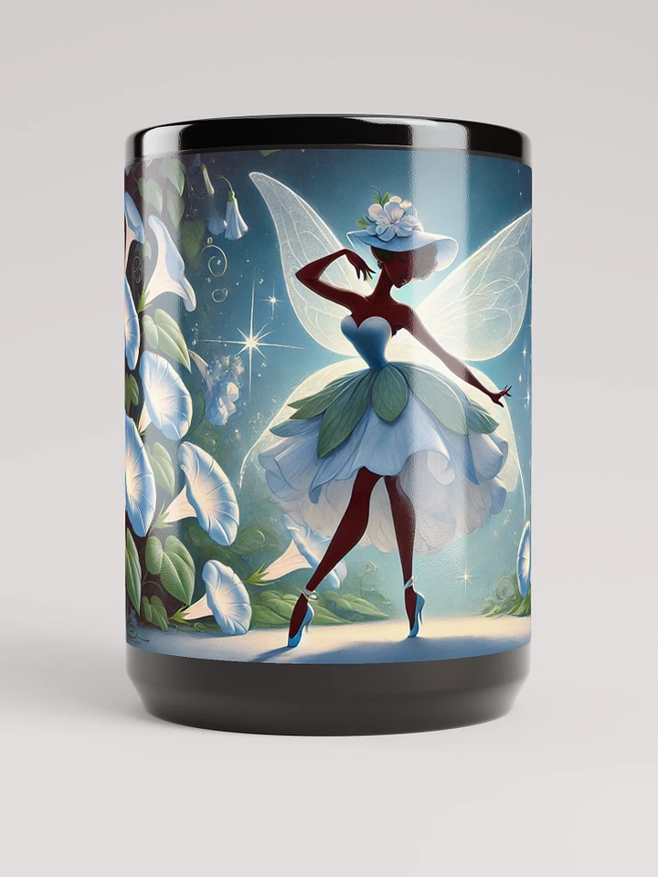 Morning Glory Fairy 15 oz Glossy Black Mug product image (1)