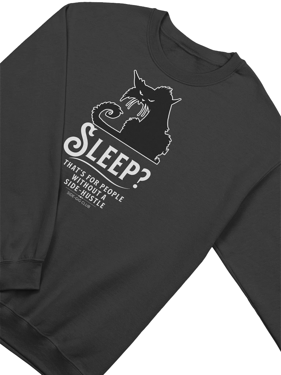 Sleepless Grind: Hustler Cat Crewneck Sweatshirt product image (4)