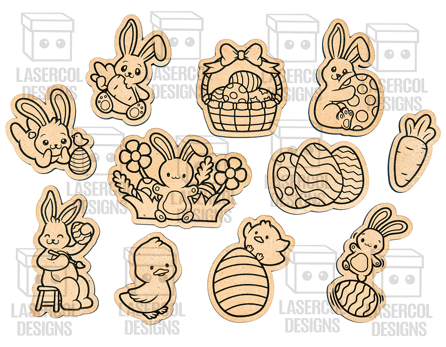 Easter Bunny Paint Kit DIY Cut Outs Set 1 - Laser Cut Files product image (2)
