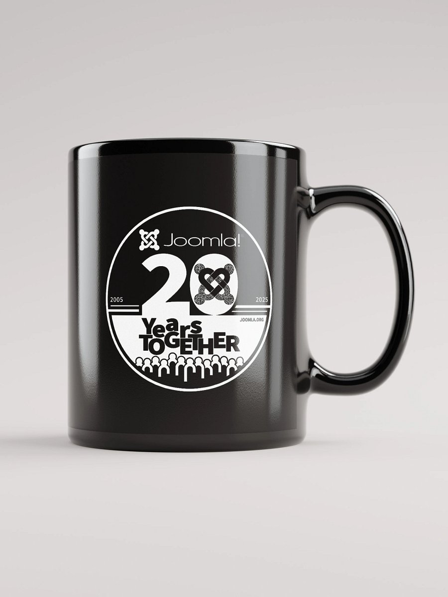 Joomla 20th Anniversary Edition<br /> — Black Glossy Mug — product image (1)