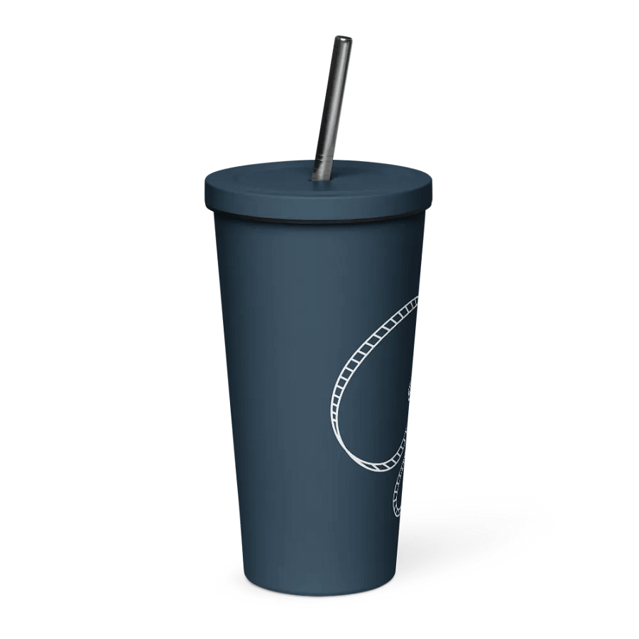 Coaster Breaks Insulated Tumbler with a Straw - Navy & White product image (4)