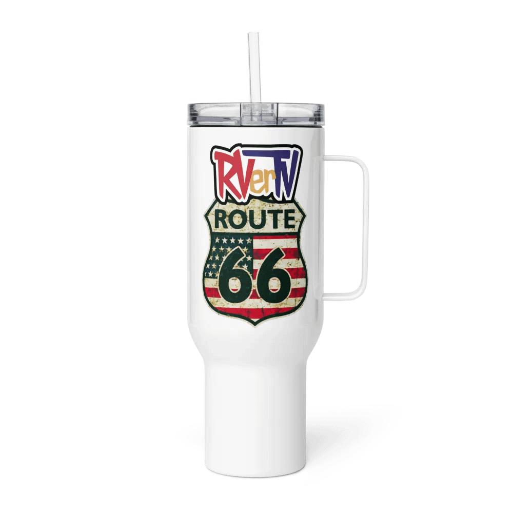 Route 66 Flag Emblem - Travel Mug with Handle product image (3)
