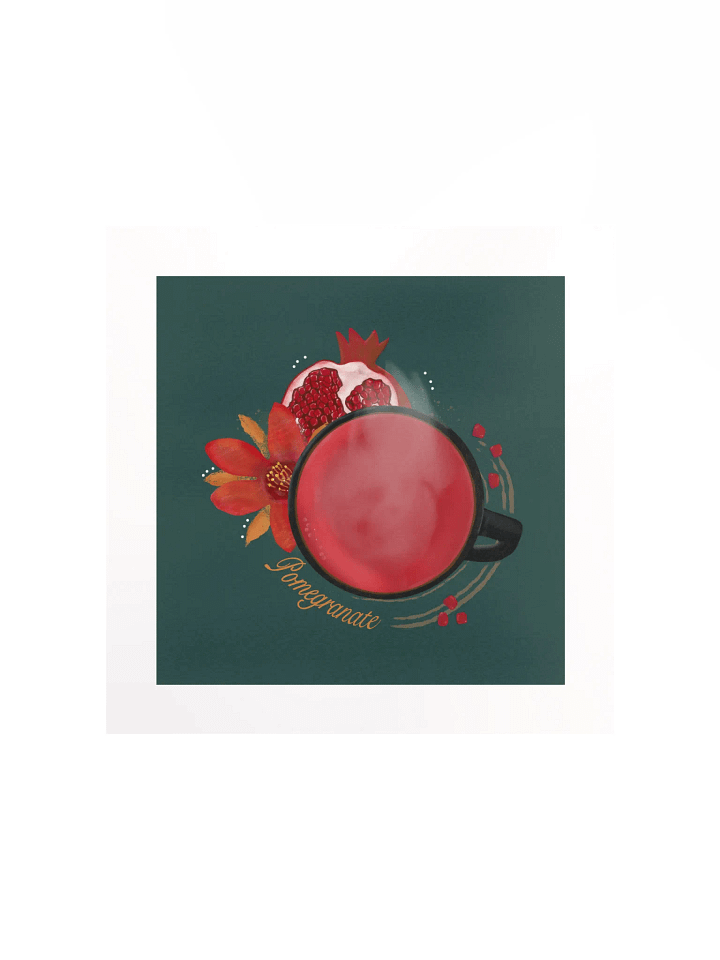 Pomegranate Herbal Tea Matte Poster - Green product image (1)