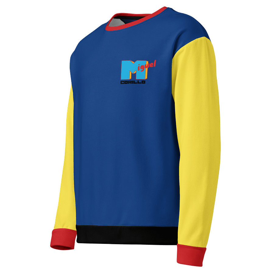 Retro Music Color Block Crewneck - Blue product image (3)