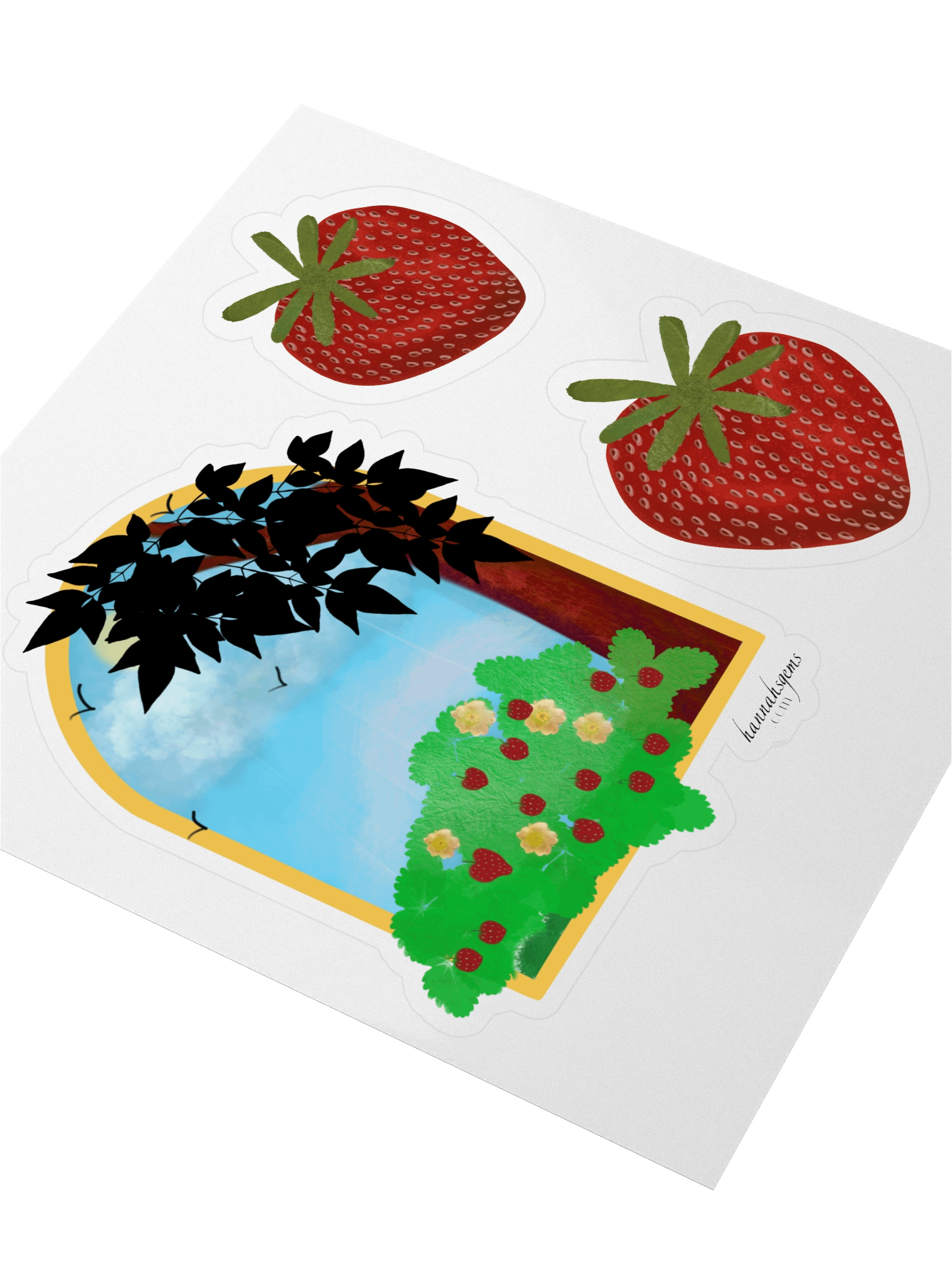 Strawberry Garden Kiss Cut Stickers product image (3)