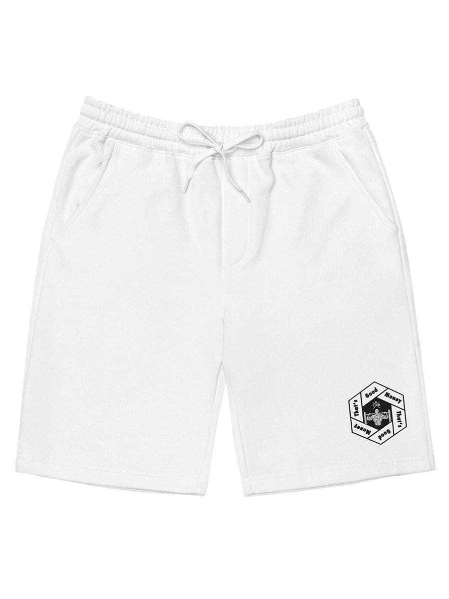 That's Good Money Embroidered White Shorts product image (1)