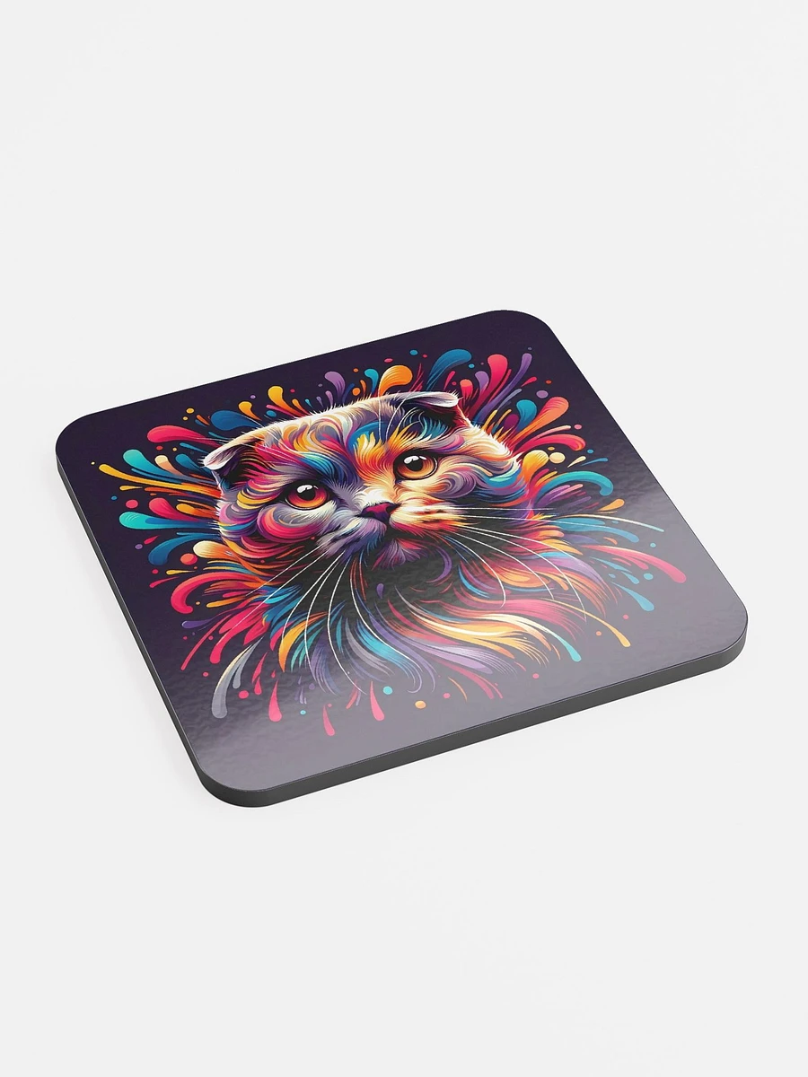 Glossed Cork Coaster: Scottish Fold product image (2)