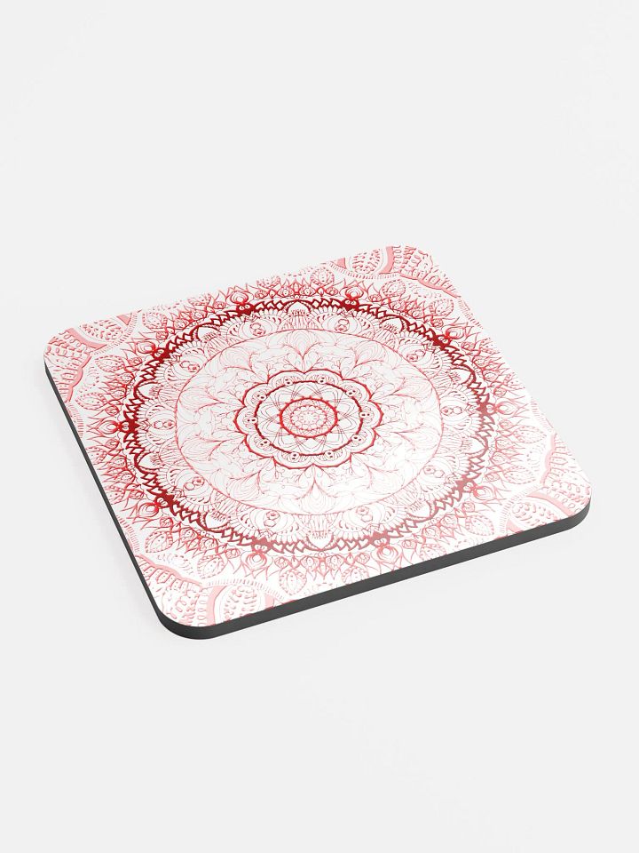 Radiant Red Mandala Cork Coaster product image (2)