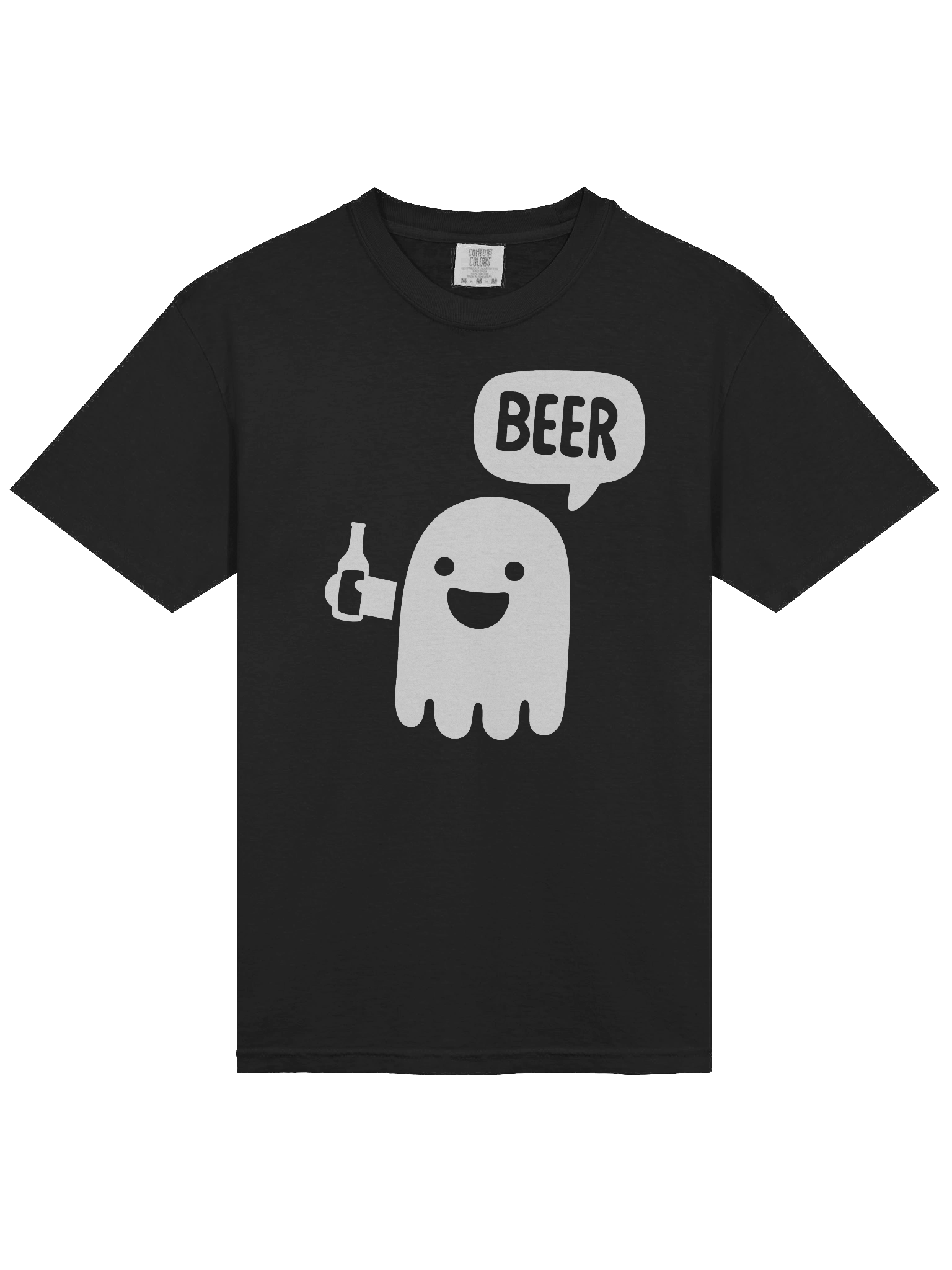 Funny Ghost Beer T-Shirt – 100% Cotton Boo Ghost Drinking Beer Graphic Tee, Halloween Party Shirt product image (3)