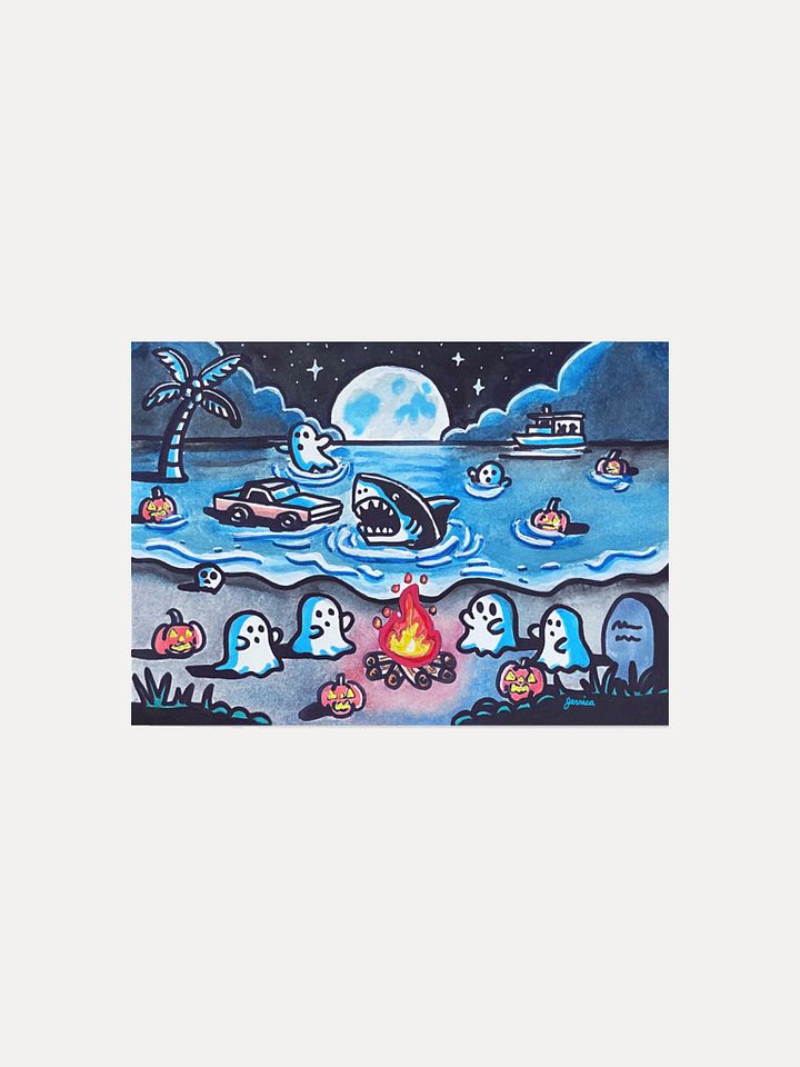 Cozy Seashore Bonfire Art Print product image (1)