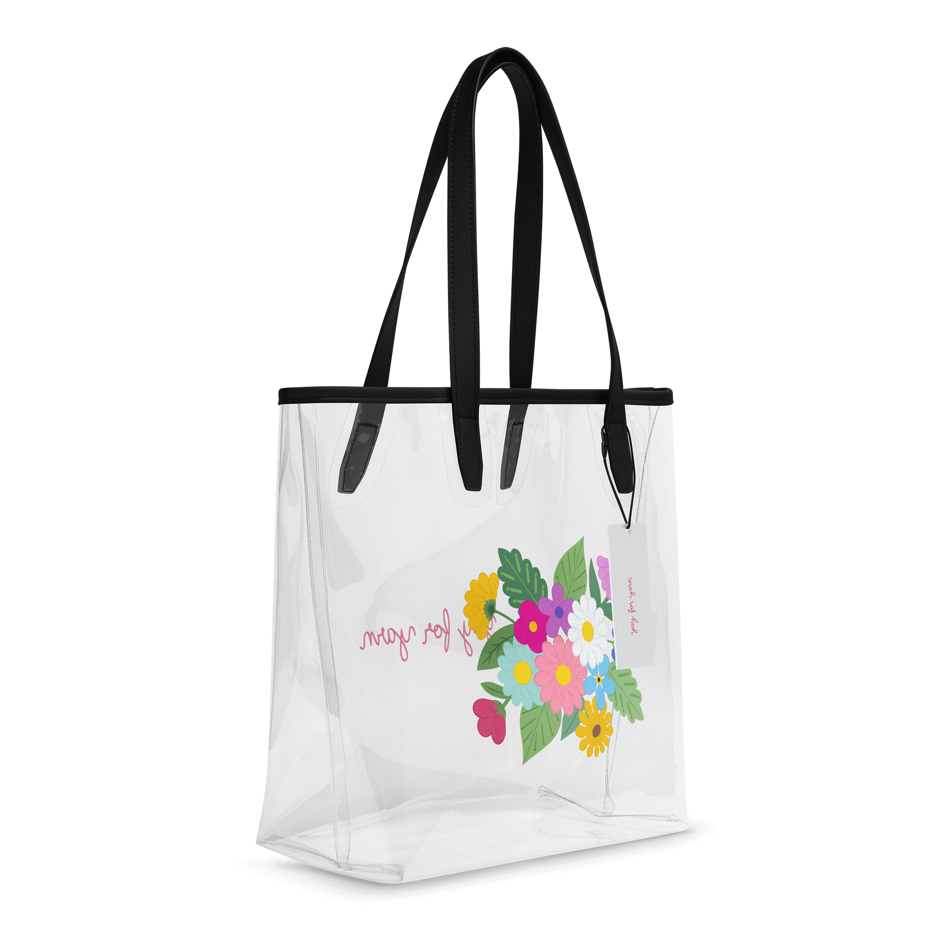 Floral Yarn Clear Tote Bag product image (6)