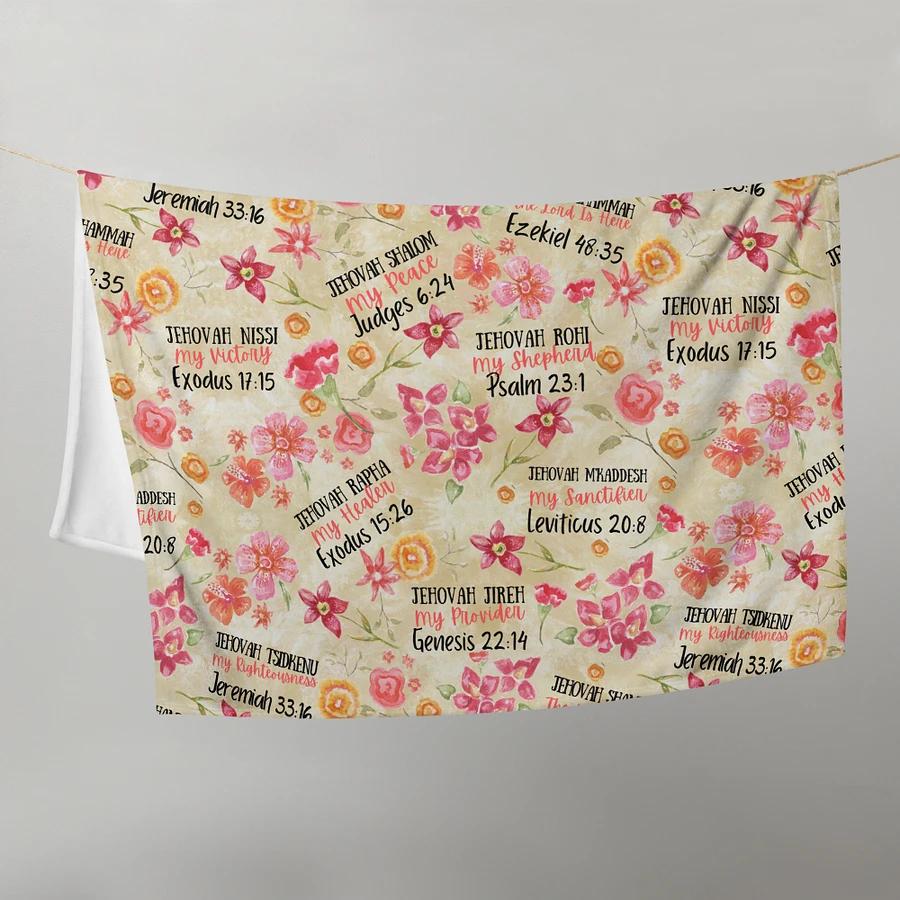 Beige Floral Names Of God Blanket product image (10)