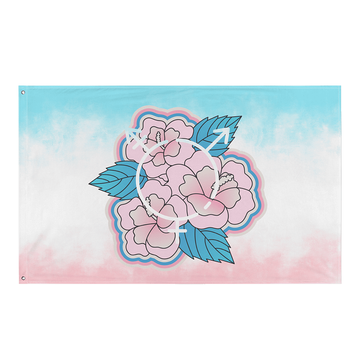 LGBTQIAP2S+ 2025, Trans Flower with Symbol, Flag product image (1)