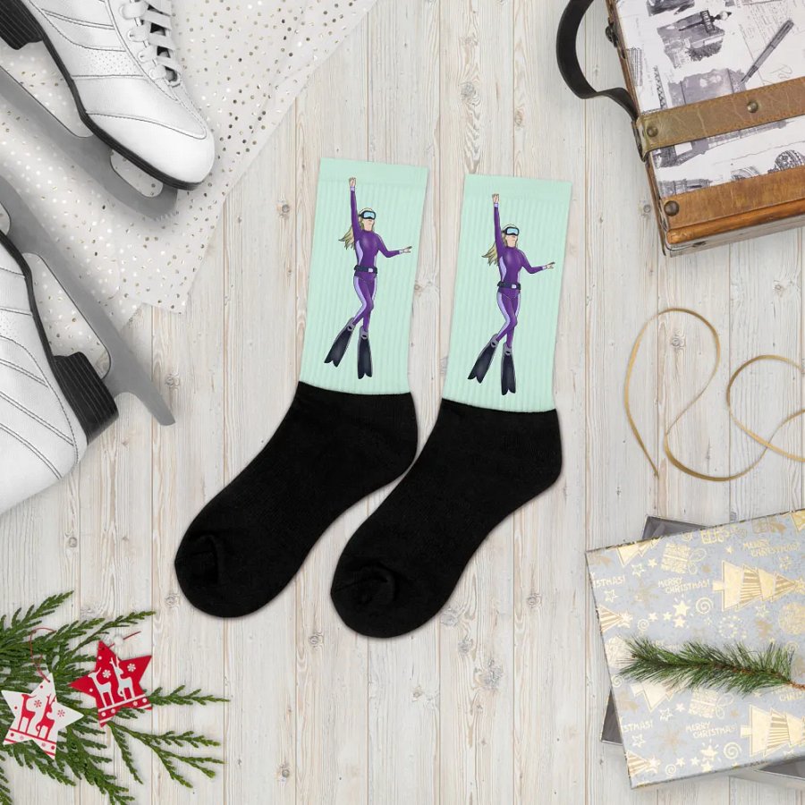 Oceanic Spirit: Free Diver Girl Socks product image (11)