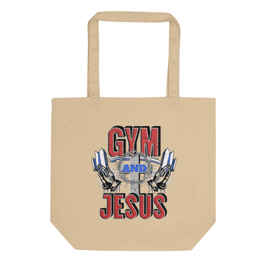 Gym And Jesus Weightlifting Divine Fitness Tote Bag product image (1)