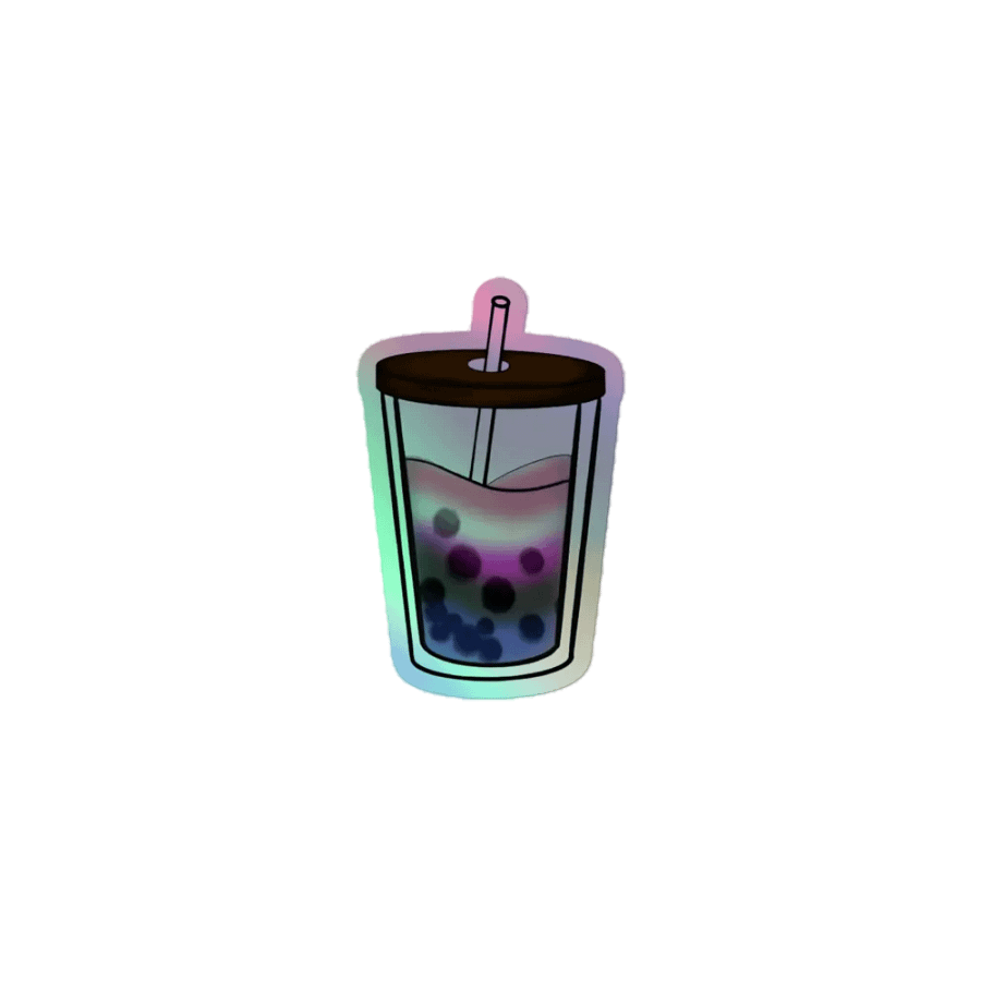 Boba Tea Dreams Genderfluid Pride Holographic Sticker Sheet product image (6)