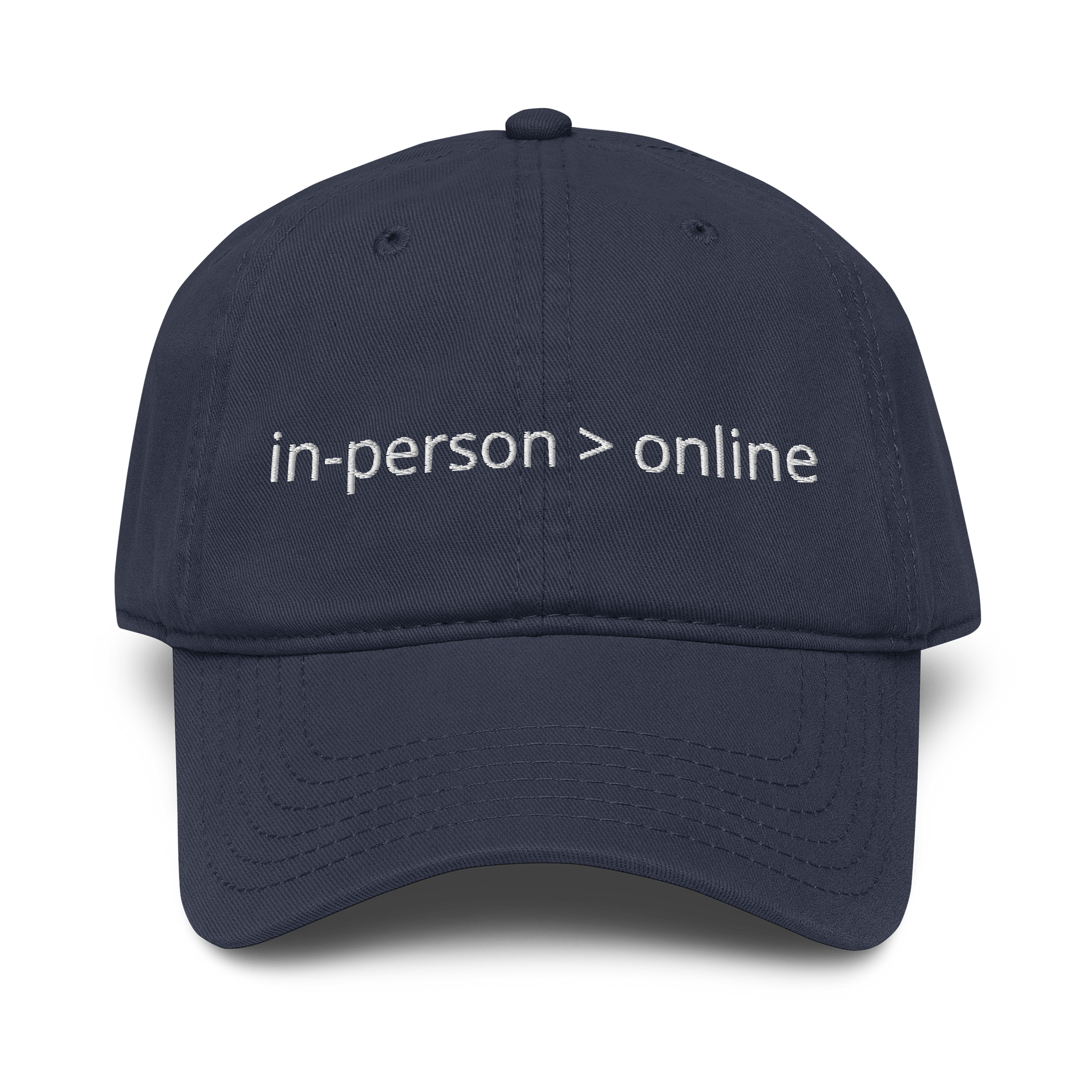 in-person > online Baseball Cap product image (1)