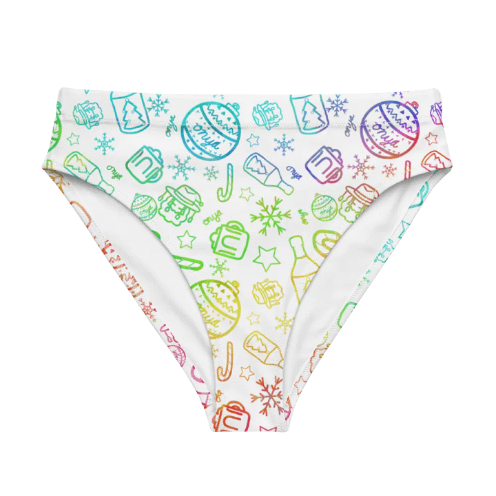 Limited Edition Christmas Rainbow High Waist Bikini Bottom product image (1)