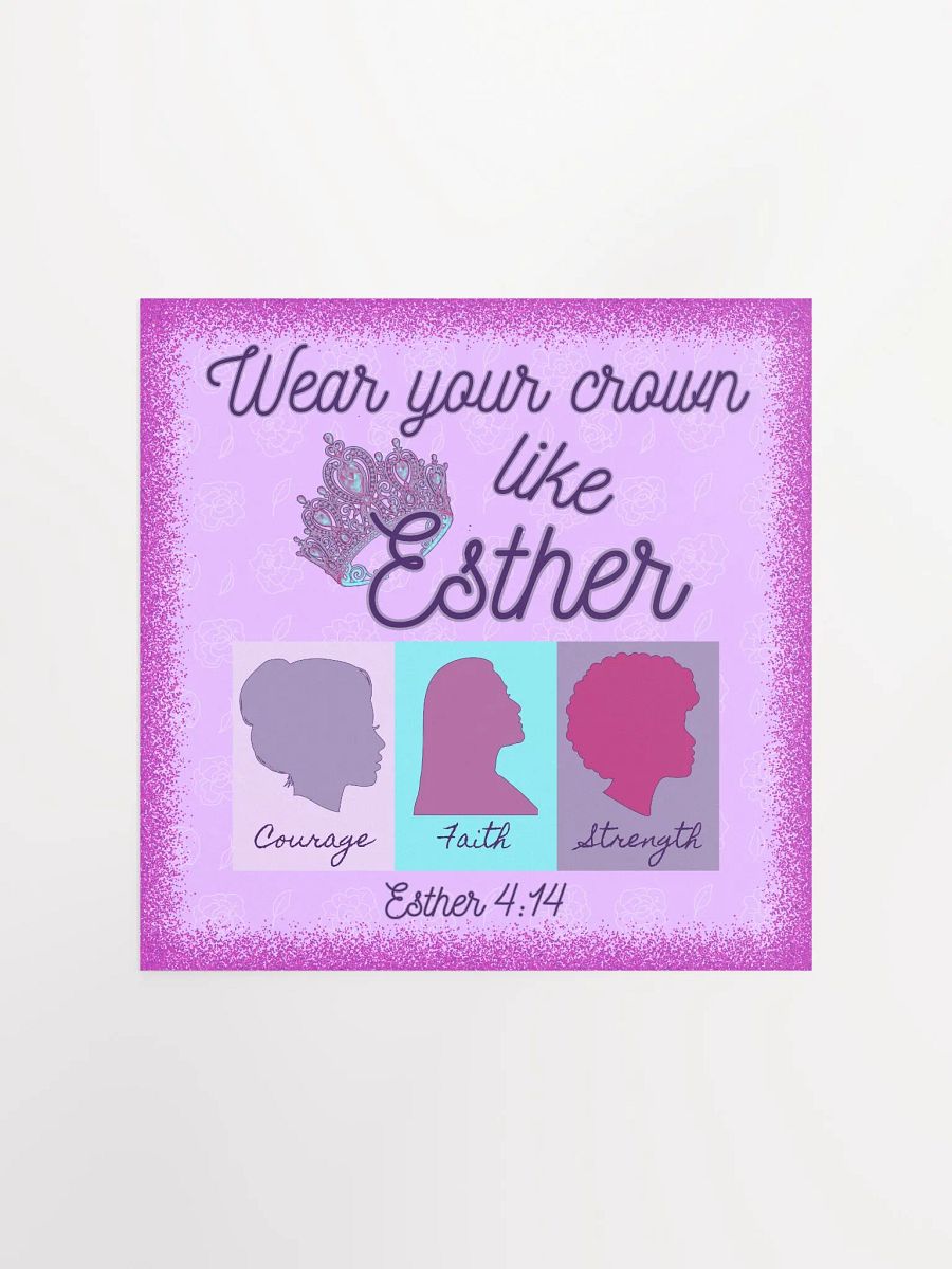 Wear Your Crown Like Esther Inspirational Purim Poster product image (3)