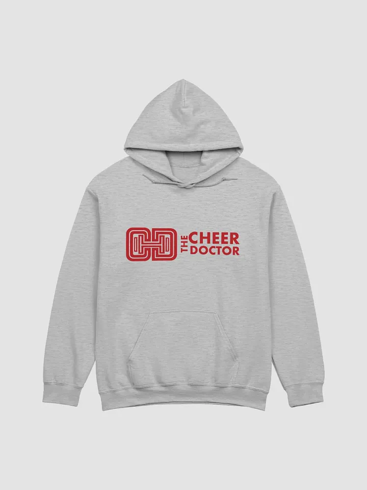 Gildan Grey Hoodie Red Logo product image (1)