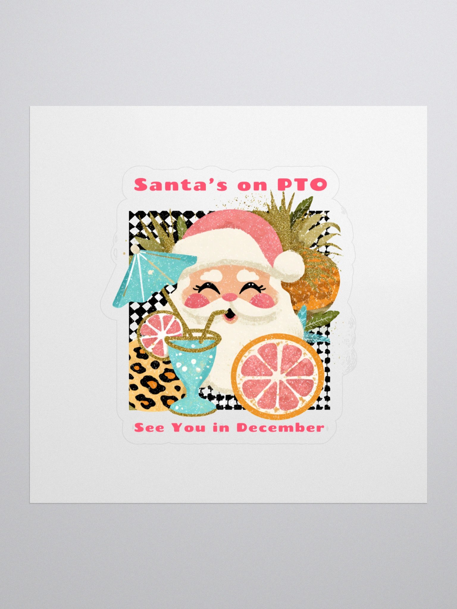 Tropical Santa Kiss Cut Stickers product image (1)