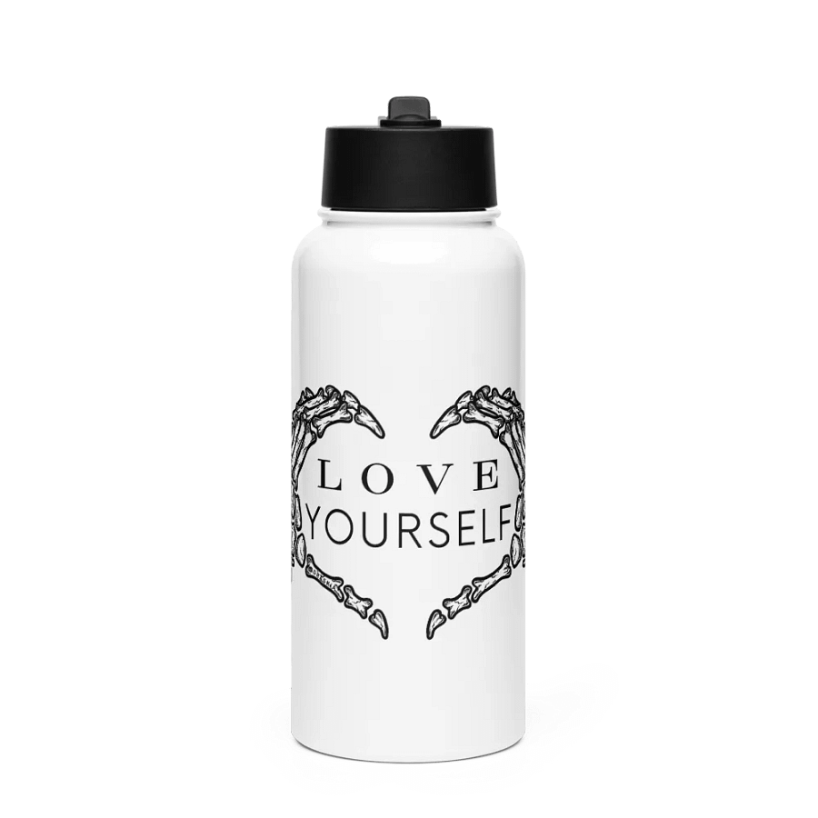 Love Yourself Skelly- Stainless Steel Straw Lid Bottle product image (1)