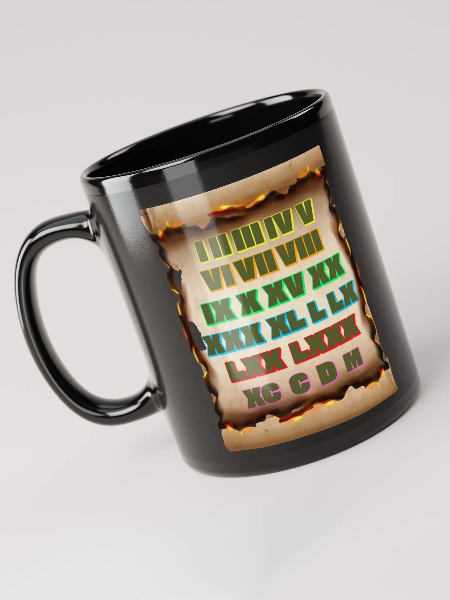 Roman Numeral Artistic Design Black Mug product image (5)
