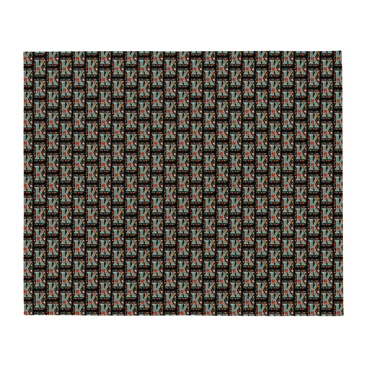 Valentine’s Monogram Letter K(4) Black Blanket product image (2)