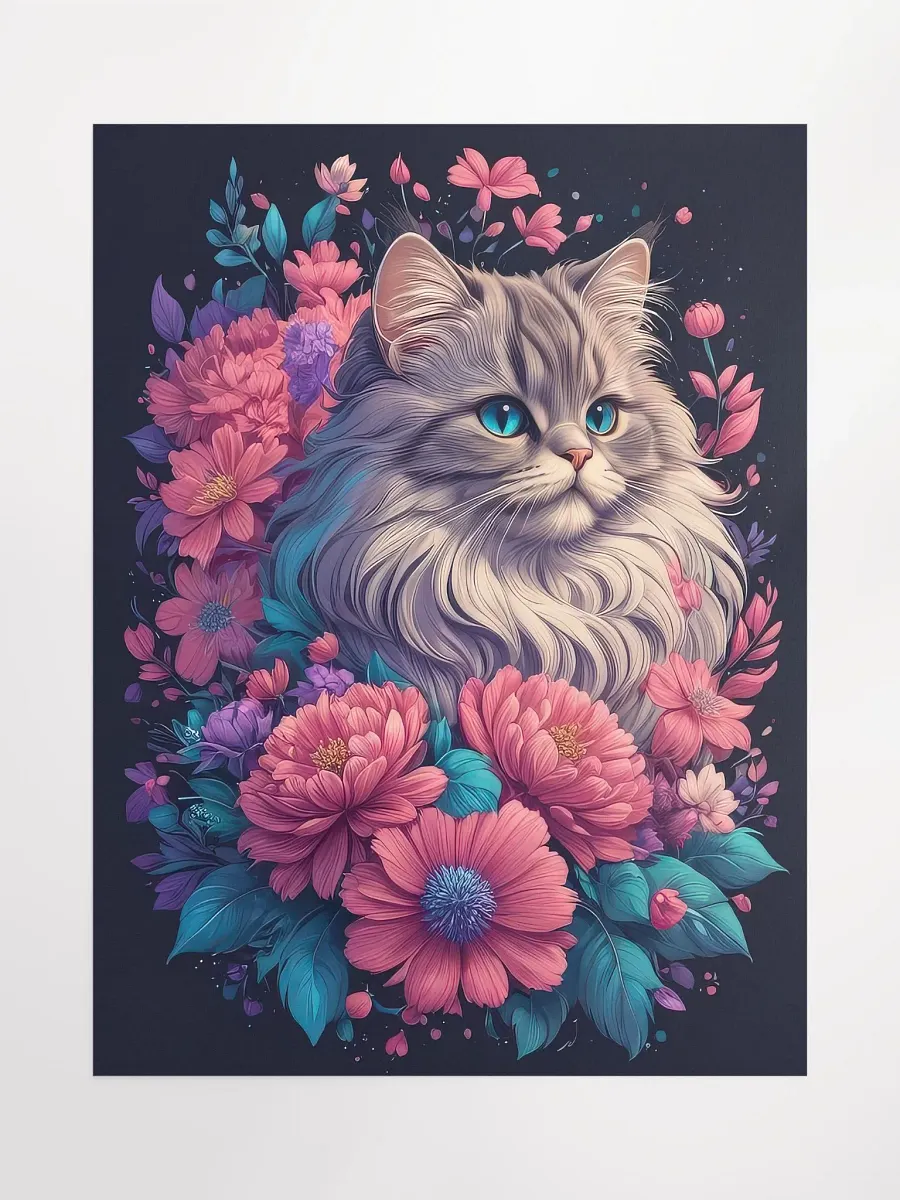 Flower Cat v2 - Poster - Medium Size 18x24 Inches product image (1)
