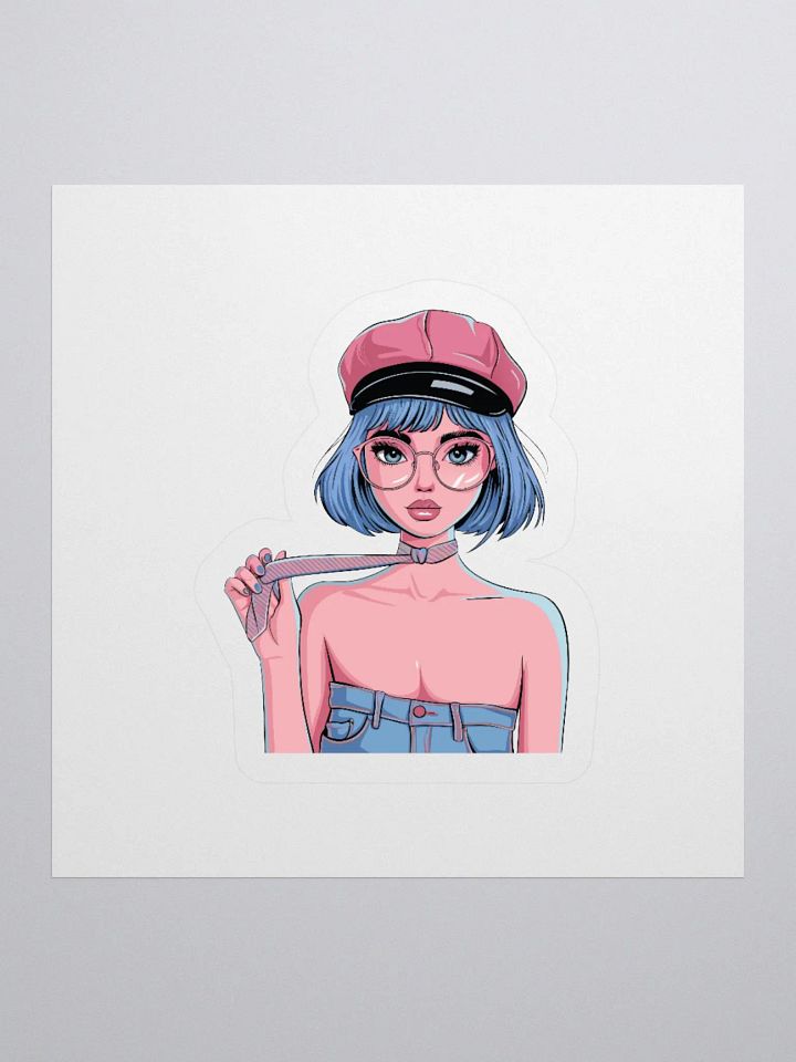Chic Blue-Haired Fashionista Sticker Set product image (1)