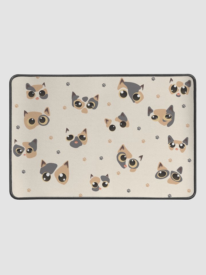 Cute Calico Cat Faces (Yellow Eyes) Desk Mat 12" x 18" product image (1)