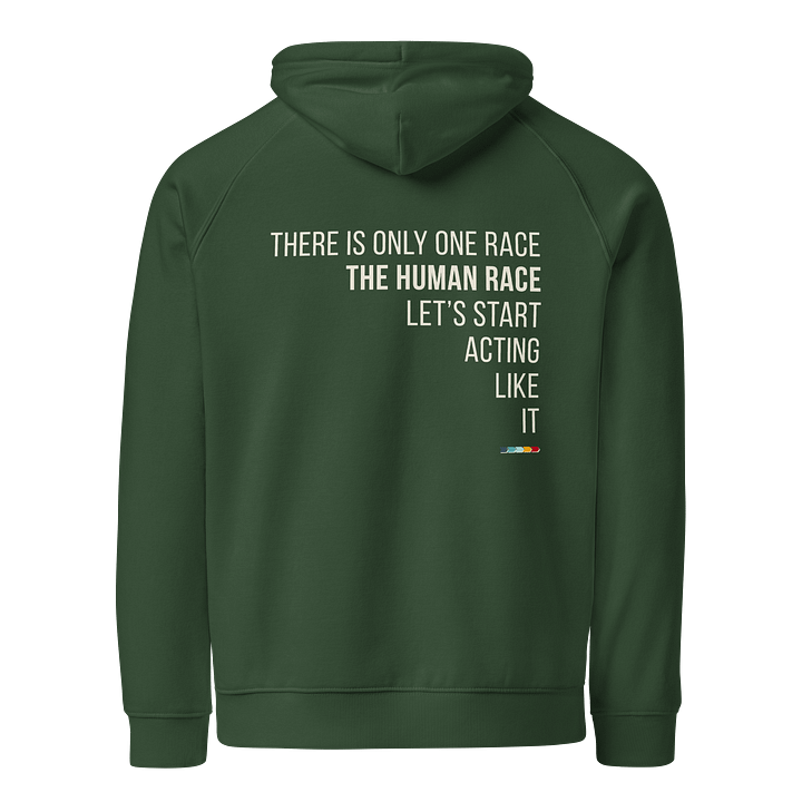 Same Skin Hoodie – “Human Kind” | Organic & Recycled Empowerment Raglan Hoodie — Fulfilled in EU, US & UK product image (2)