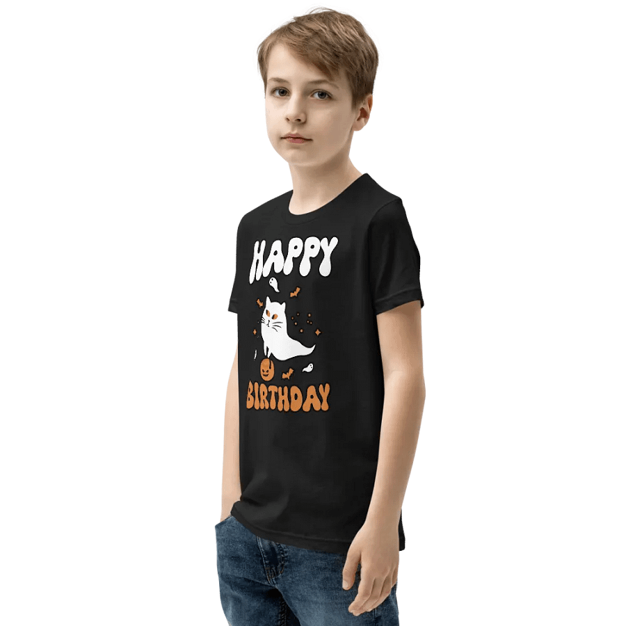 Happy Birthday (Cat Ghost Halloween) T-Shirt For Kids product image (11)