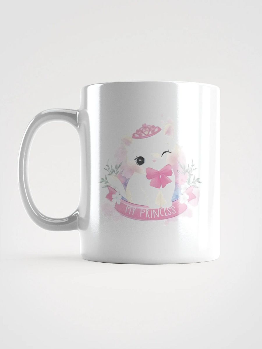 White Glossy Mug Cute Kitty product image (6)
