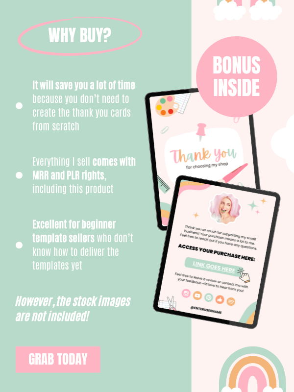 Whimsical MRR/PLR Thank You Cards product image (6)