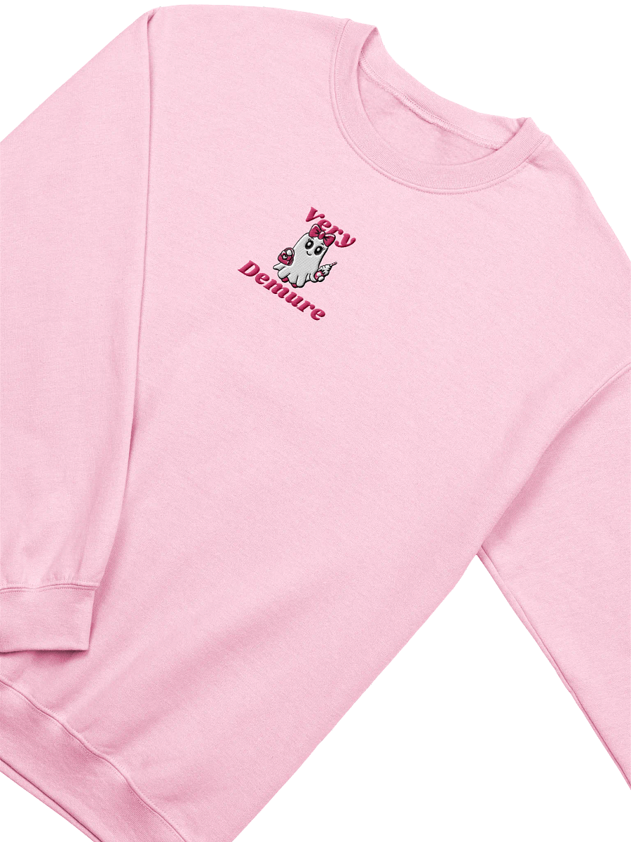Very Demure Cute Ghost Embroidered Classic Crewneck Sweatshirt product image (2)