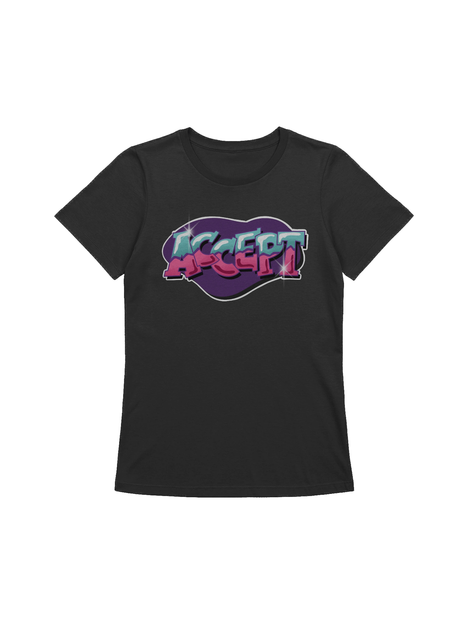 "ACCEPT" - Kawaiifiti Style - Women's Relaxed-fit T-Shirt (Dark) product image (1)