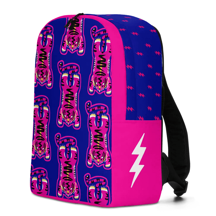 Pink Electric Tiger on Blue - Backpack product image (1)