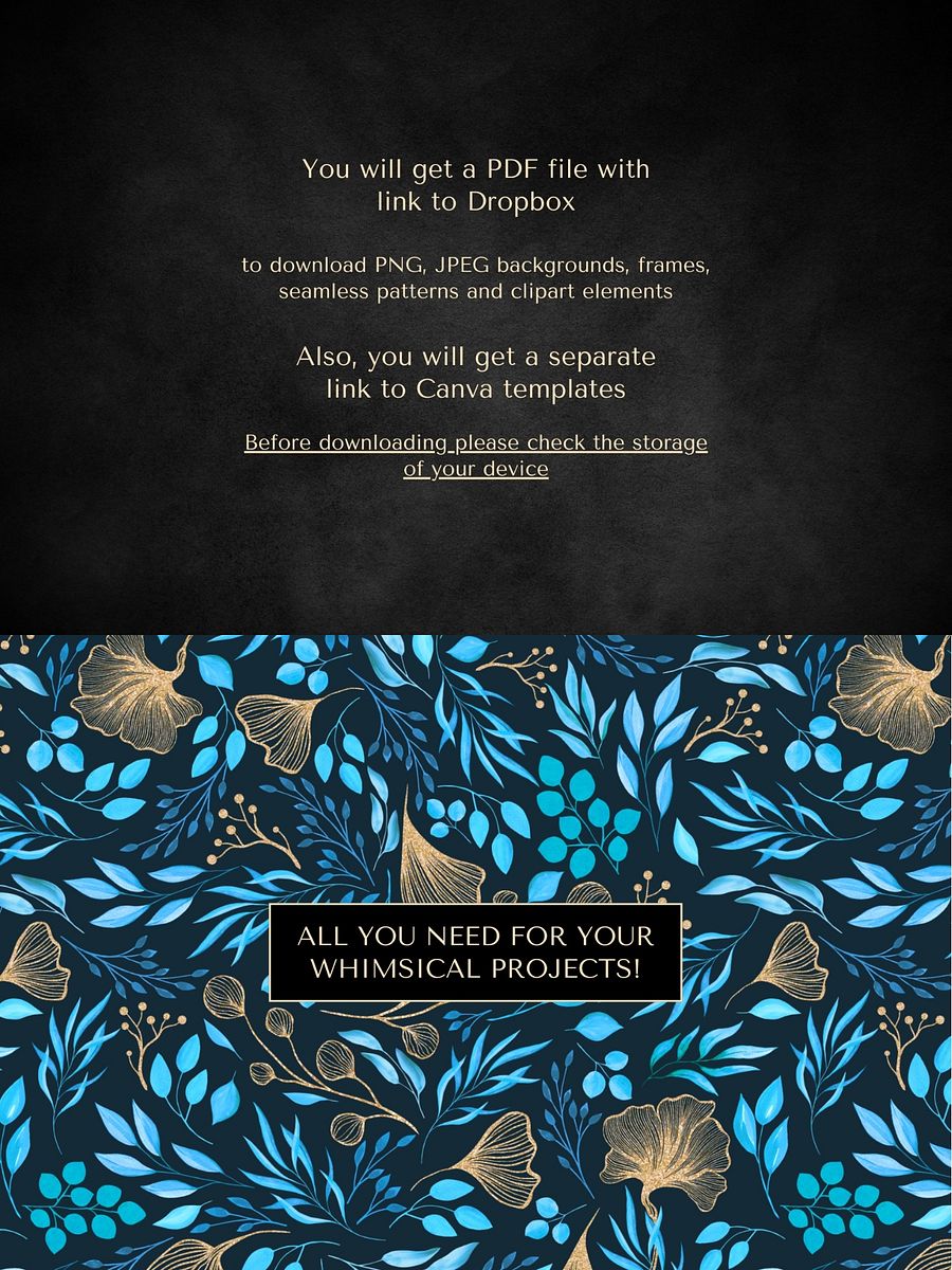 Blue & Gold Watercolor Bundle product image (11)
