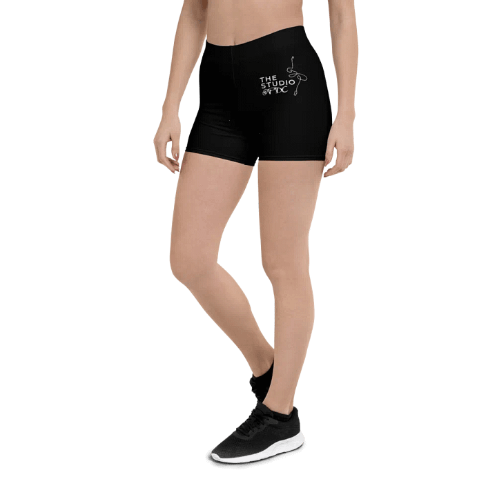 Spandex Shorts | Black with White Logo product image (2)