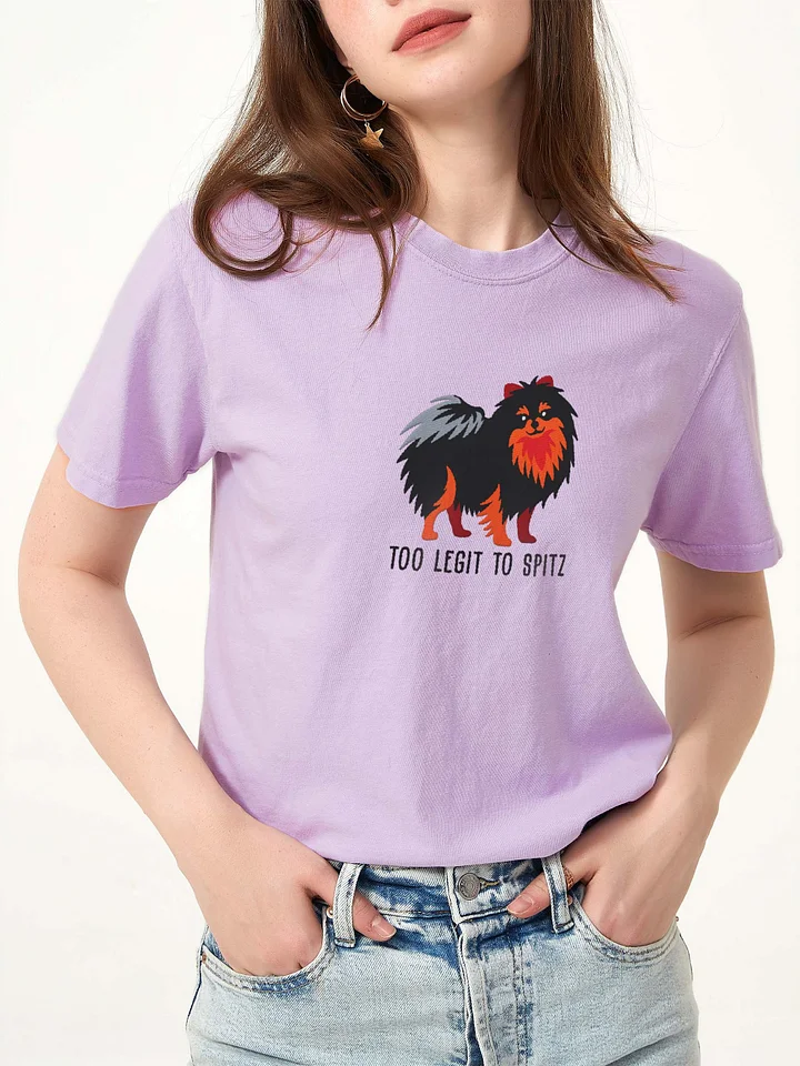 Too Legit to Spitz T-Shirt(Embroidered) of a Pomeranian(Black & Tan) product image (2)