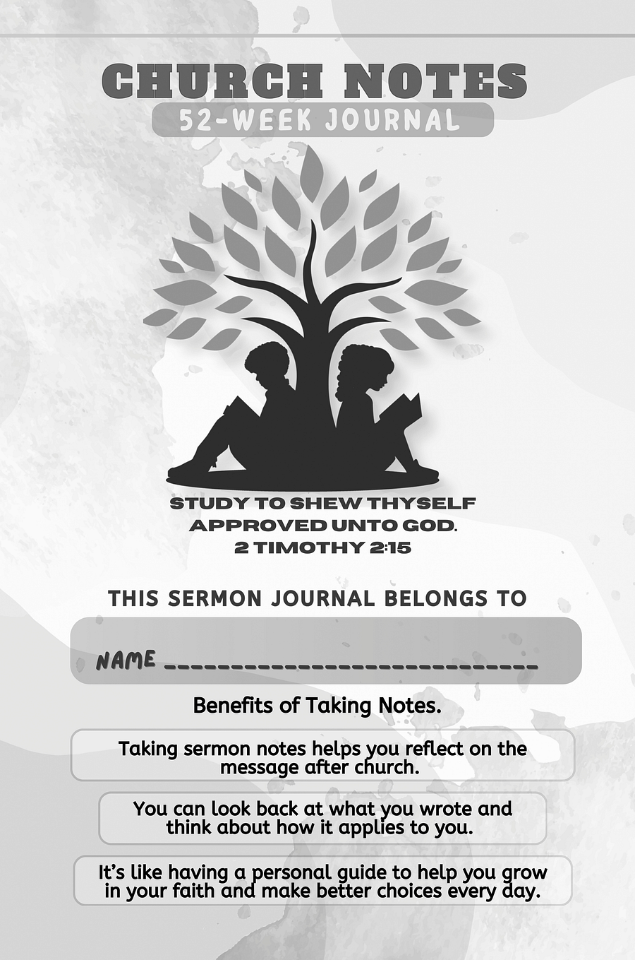 Sermon Notes Journal. 52-Week Youth Interactive Church Notebook product image (3)