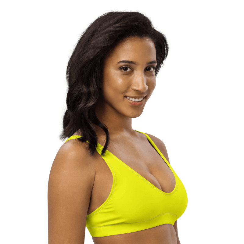 Plain Color Yellow Padded Bikini Top product image (3)