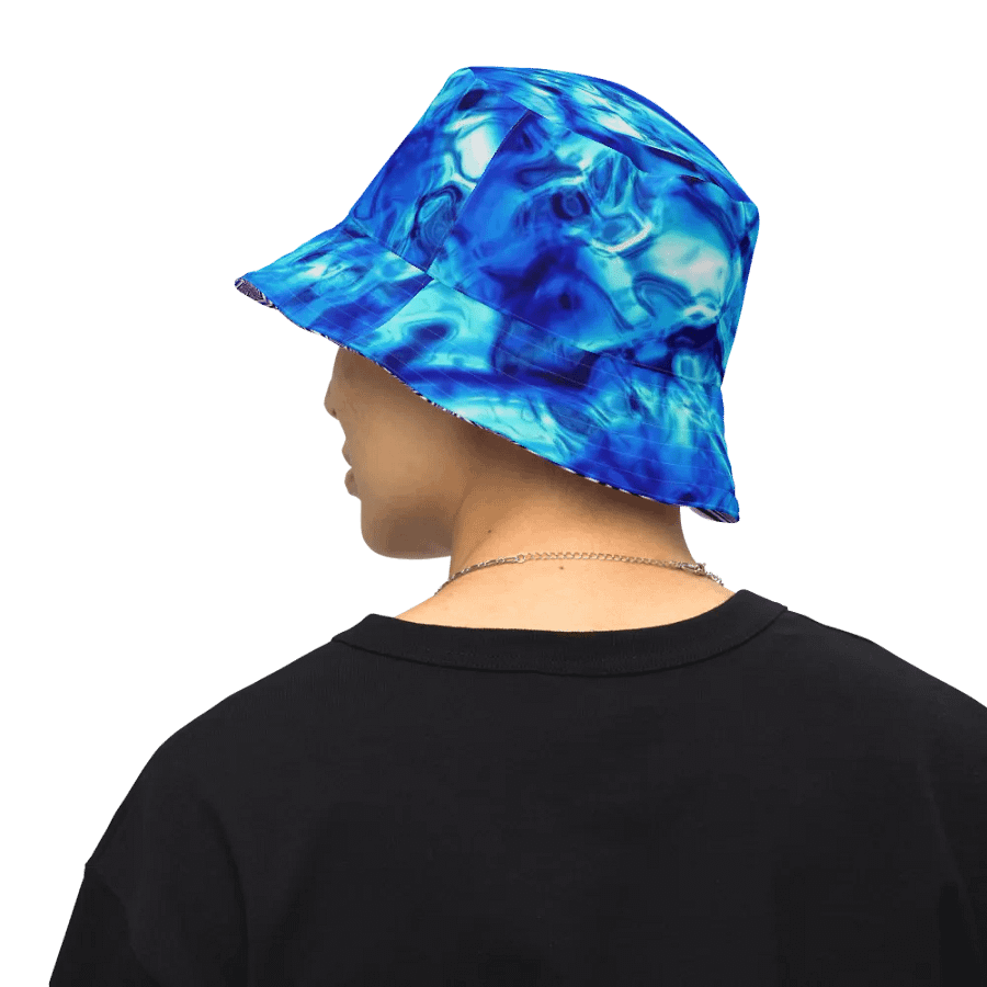 Blue Fractal Flower Kaleidoscope Bucket Hat product image (7)