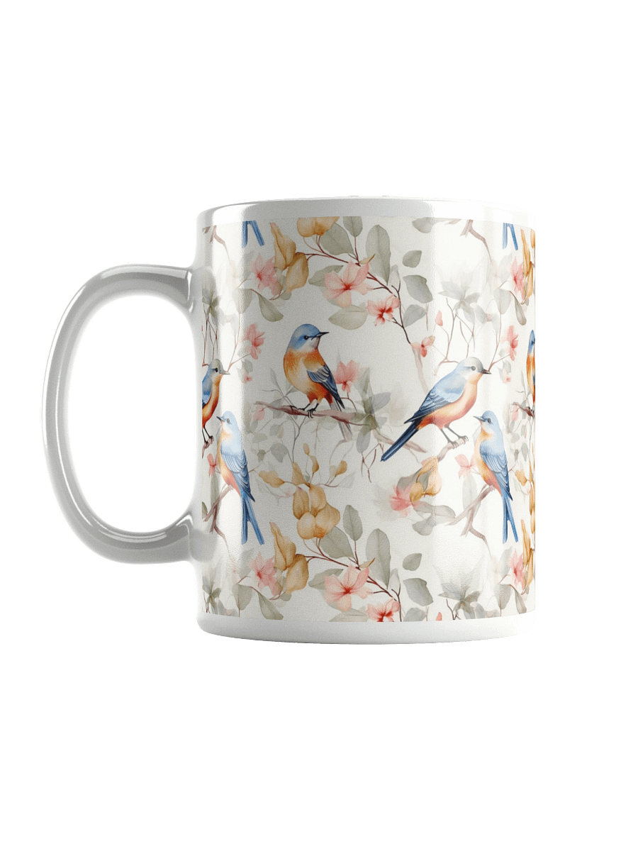 Bluebirds White Glossy Ceramic Mug by Treasure Pie product image (18)