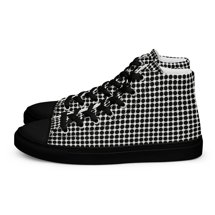 Abstract Black and White Chain Ladies Canvas Shoe High Tops product image (1)