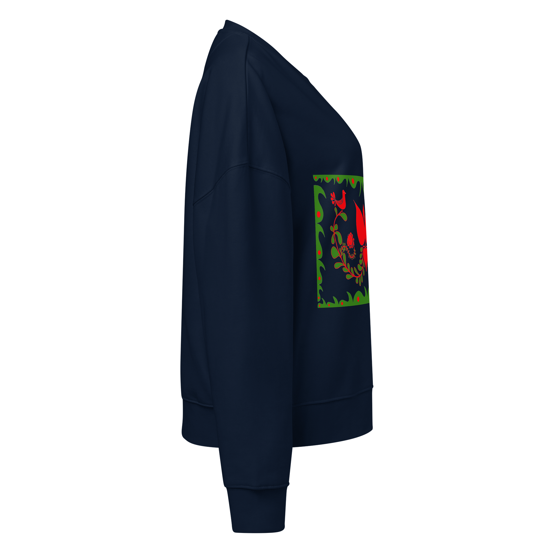 Hungarian Deep Blue Garden Blossom Women's Organic Sweatshirt product image (4)