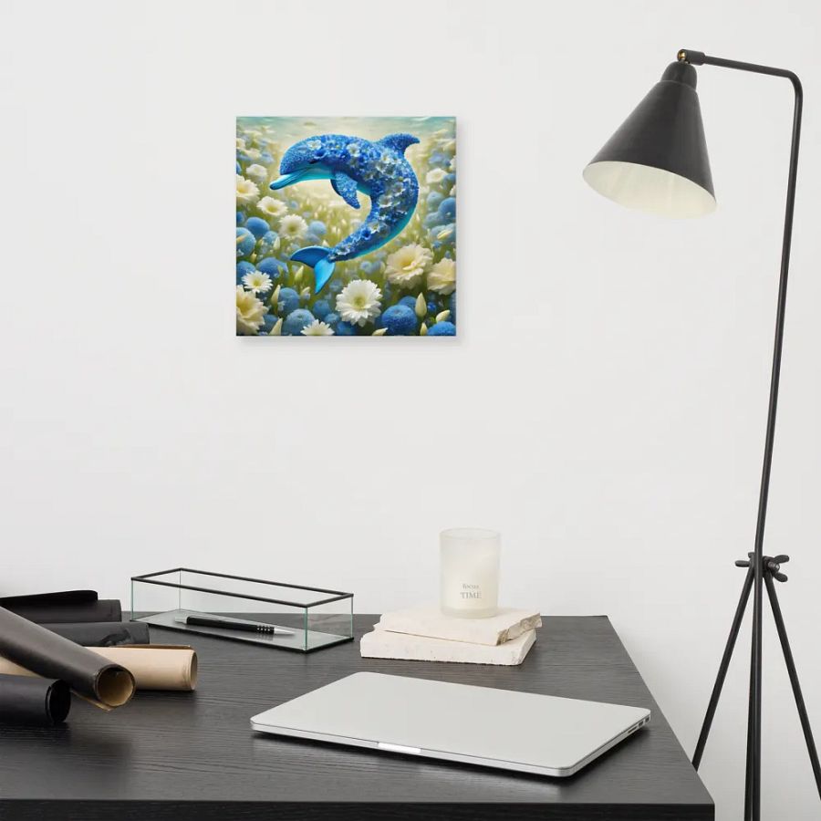 Flower Dolphin Wall Art product image (12)