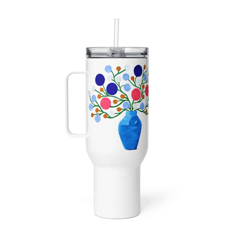 Abstract Floral Vase Travel Mug product image (6)
