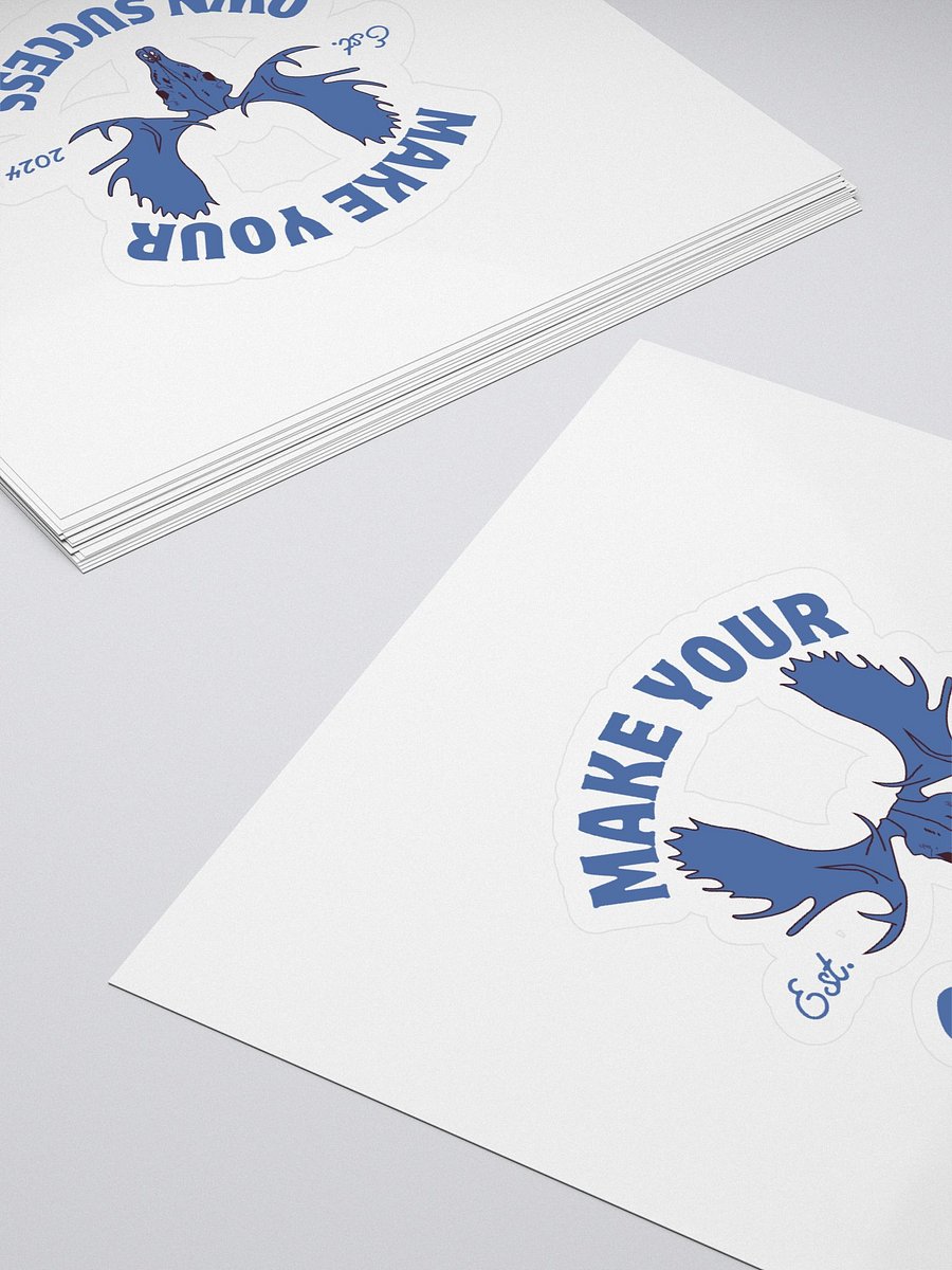 Blue Moose Skull - Make Your Own Success - Sticker product image (4)